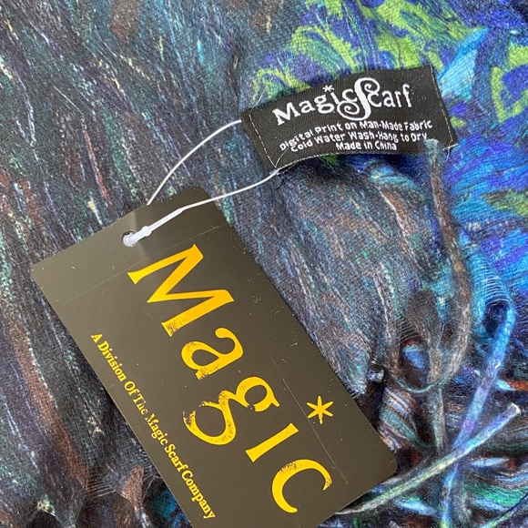 Starry Night Inspired Blue Scarf - Picture 3 of 5